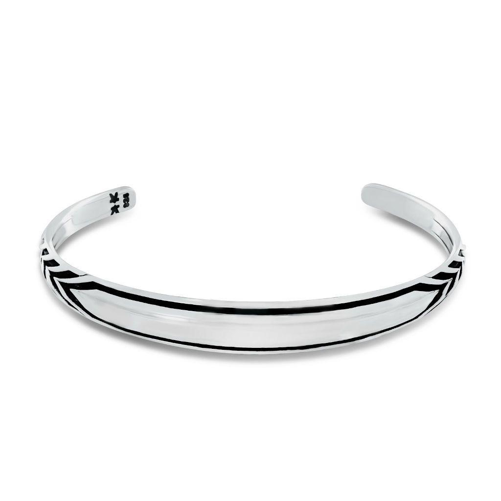 Cuff Bangle Curved - Chevron - IKKU Jewelry