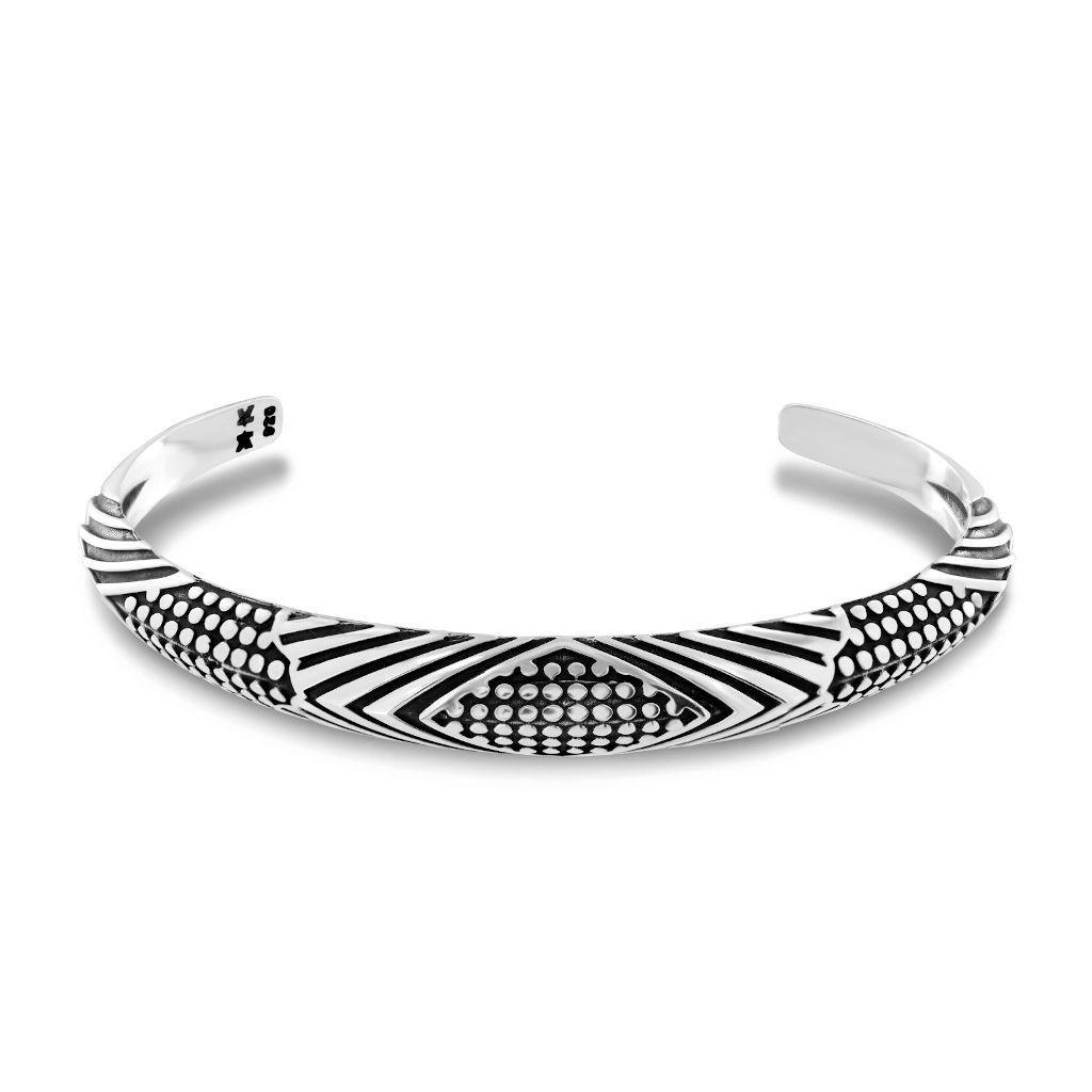 Cuff Bangle - Lines and Dots - IKKU Jewelry