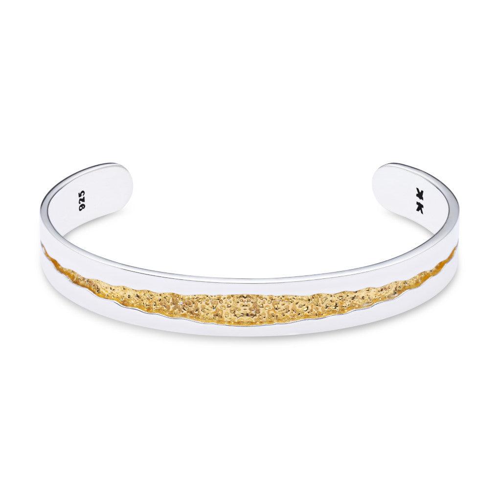 Cuff Bangle - Fracture - 18k Gold Plating - IKKU Jewelry