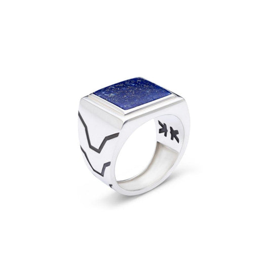 Ring - "V" Lines - Lapis Lazuli - IKKU Jewelry