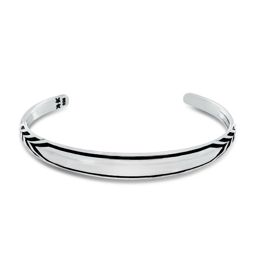 Cuff Bangle Curved - Chevron - IKKU Jewelry